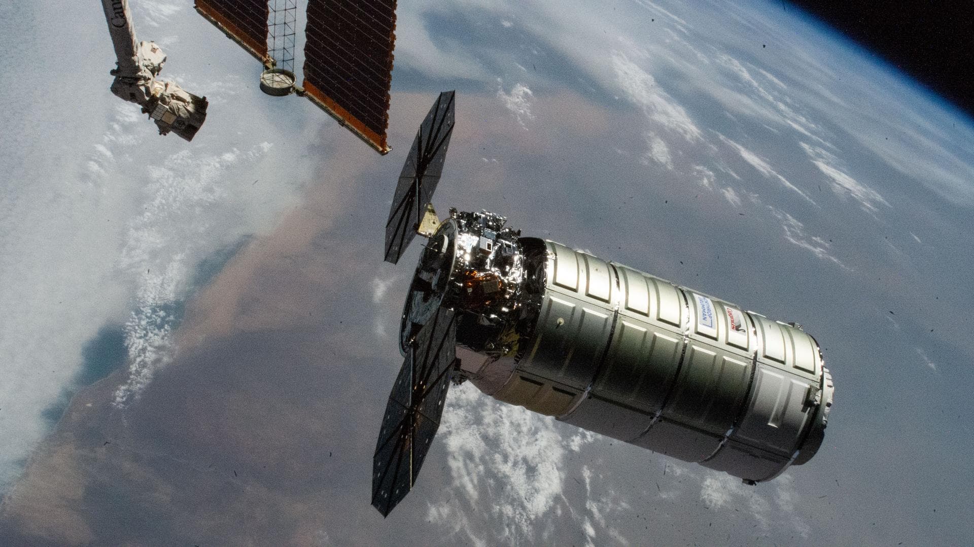 Cygnus XL Cargo Craft Approaching Station for Robotic Capture