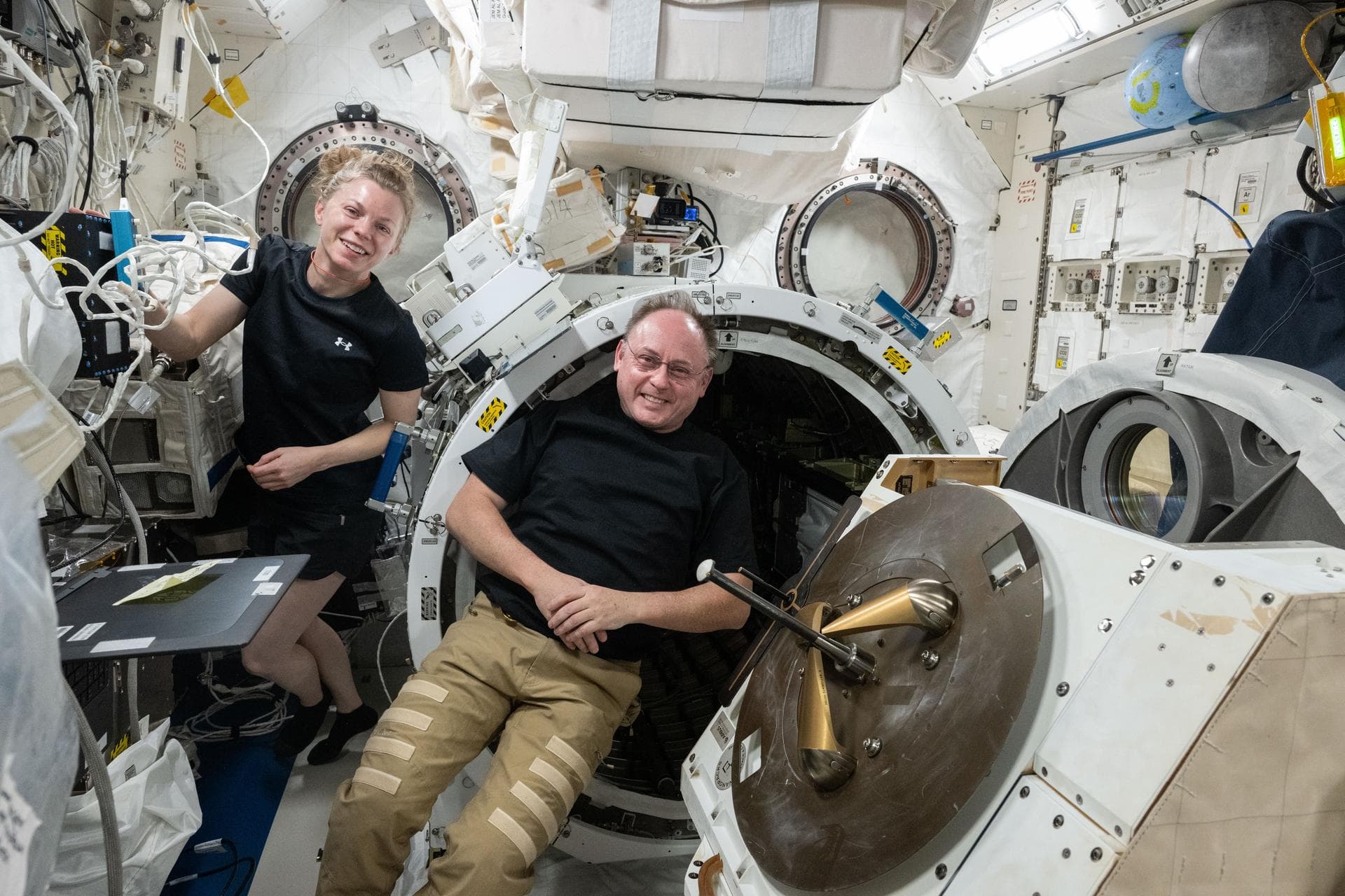 Crew Works Advanced Science Hardware and Conducts Lab Inspections