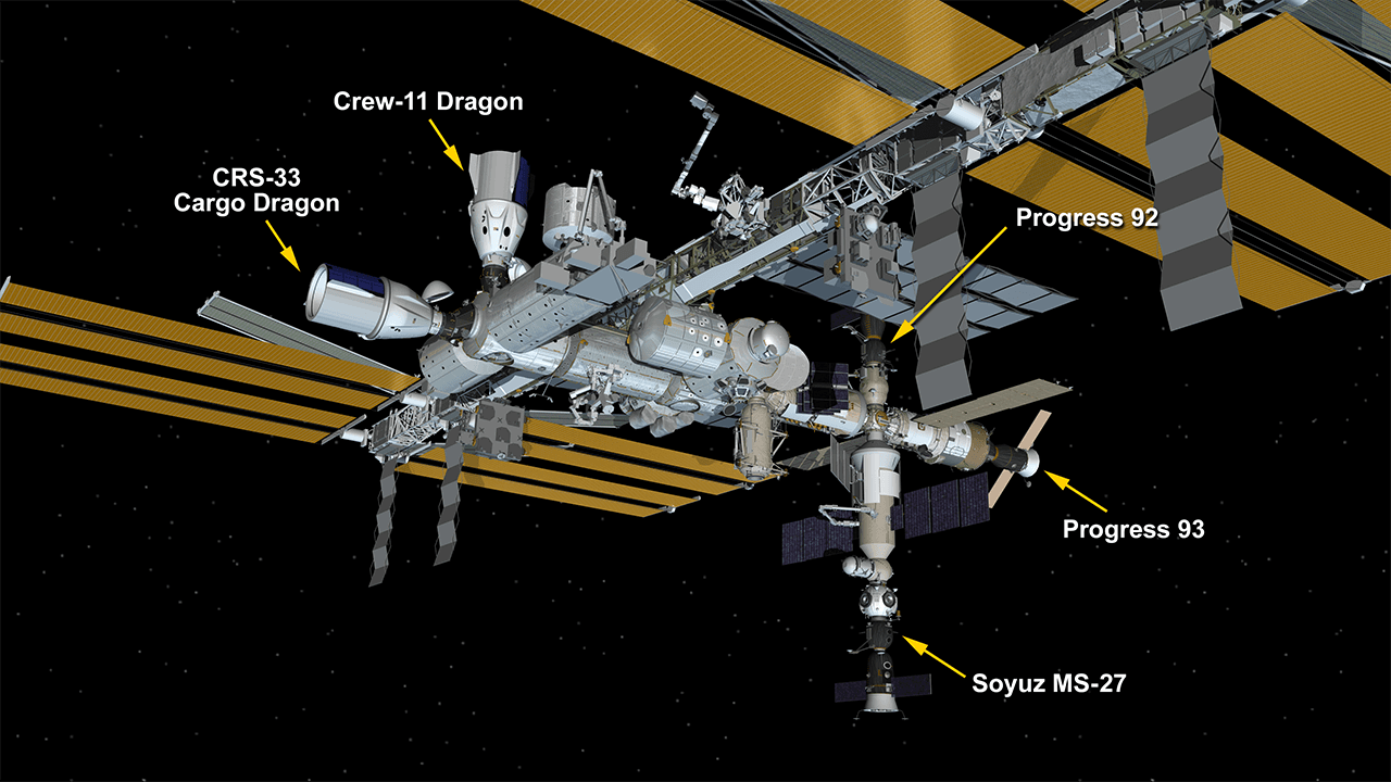 Progress 93 Cargo Craft Docks to Station Resupplying Crew