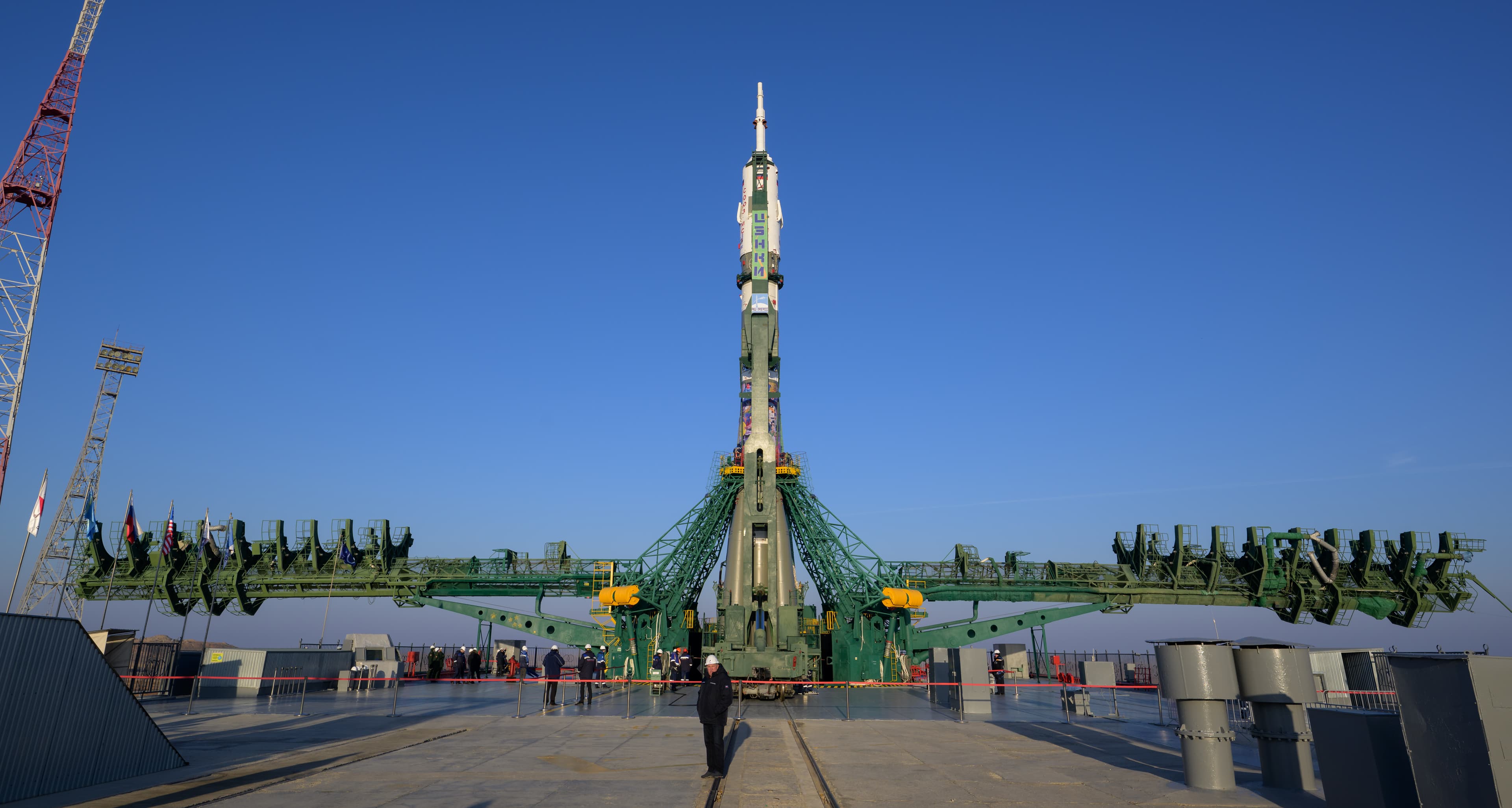 Soyuz Rocket Rolls Out as Cygnus Parks Away from Station