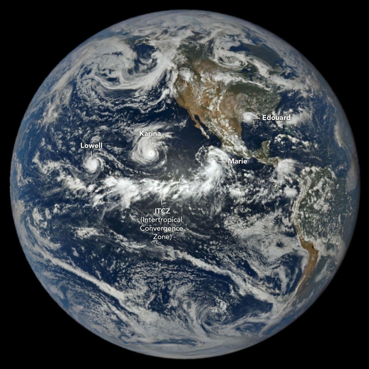 A Trio of Tropical Cyclones in the Pacific