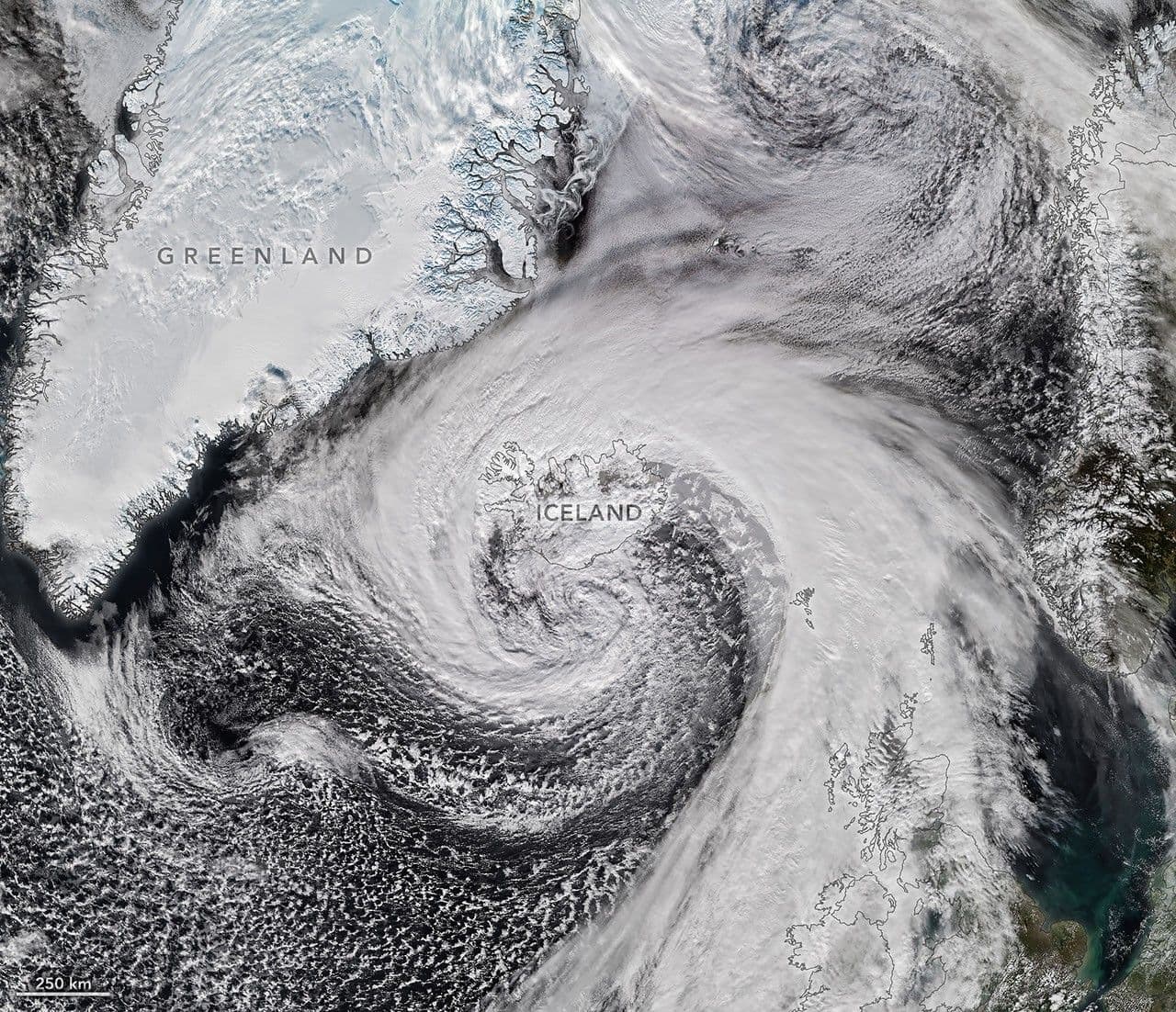 Extratropical Cyclone Whips Past Iceland