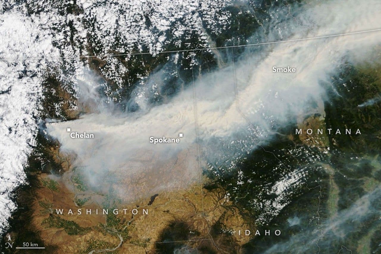 Smoke Streams Across Eastern Washington