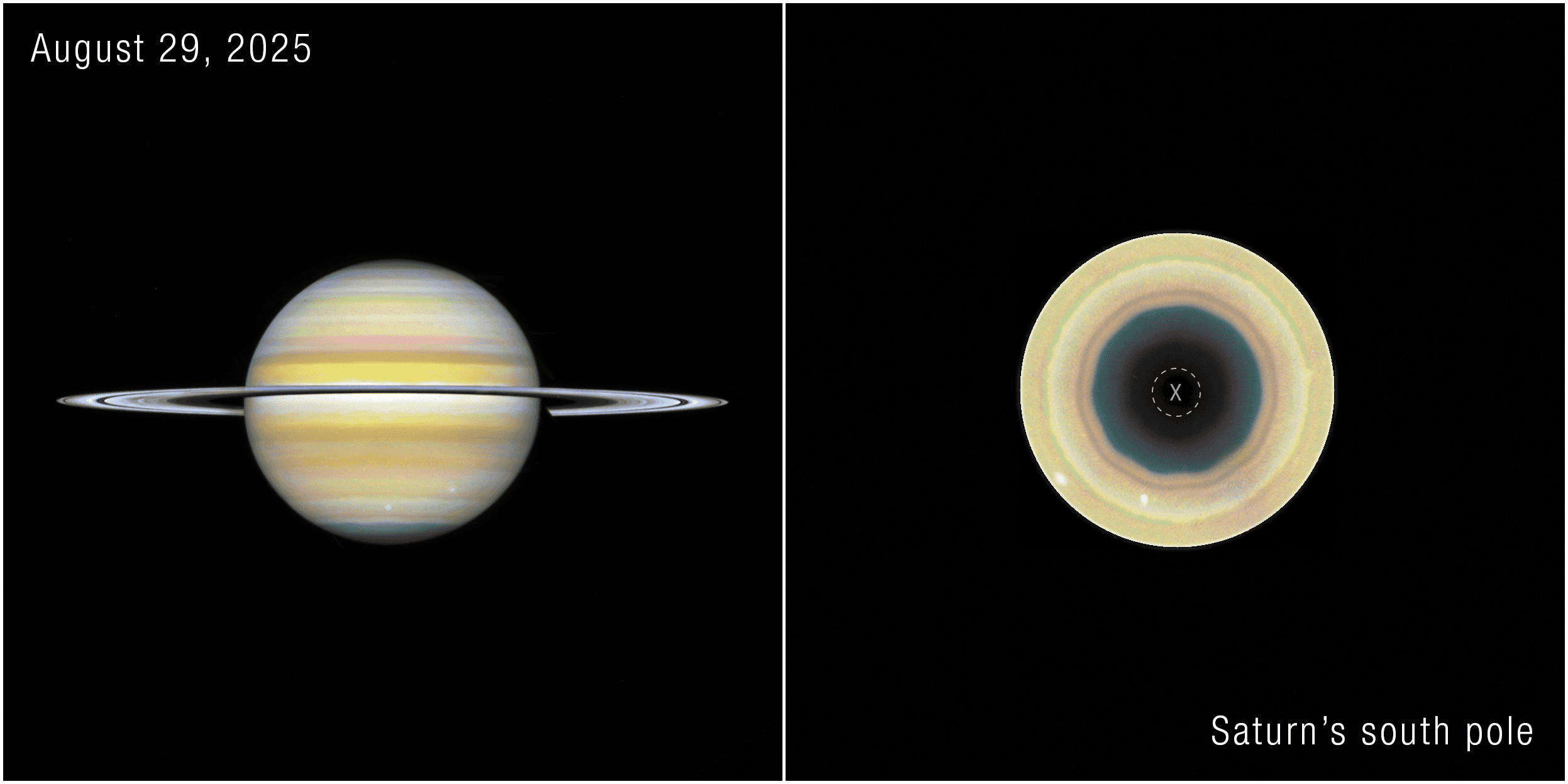 NASA’s Hubble Tracks New Decagon Encircling Saturn’s South Pole